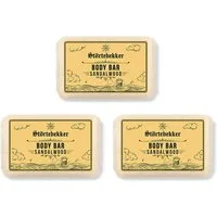 Störtebekker Feste Duschseife - Sandelholz - natürliche Reinigung, plastikfrei, vegan (120g), 3-tlg., natürliche Reinigung, kein Spannungsgefühl, markanter Duft
