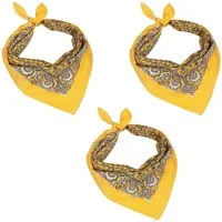 Betz Nickituch klassischem mit Paisleymuster Größe 55 x 55cm Farbe Gelb, (Set, 3-St. 3 Tücher), Nickituch Bandana Kopftuch Halstuch