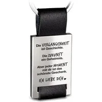 FABACH Schlüsselanhänger Leder mit Gravur "Jeder Moment mit dir ist das schönste Geschenk"