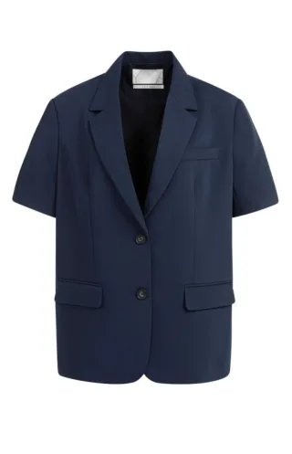 Yaya - Moderner Kurzarm-Blazer im Boxy-Schnitt blau - Gr. - 32