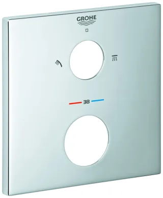 GROHE Rosette 49102 eckig für Thermostat-Fertigmontagesets chrom, 49102000 49102000