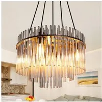 Nettlife Pendelleuchte Retro Gold/Schwarz 5-flammiger Kronleuchter Hängeleuchte E14 Fassungen, ohne Leuchtmittel, Esstischlampe für Wohnzimmer Küche