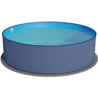 SUMMER FUN Rundpool Stahlwandpool rund 400x120 cm, Stahl 0,4 mm anthra (Einzelbecken, 1-tlg), verzinkte Stahlwand