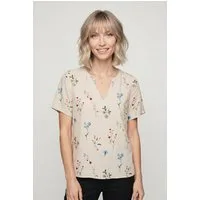 Vero Moda Shirtbluse VMJOSIE SS V-NECK GATHERING TOP WVN GA Viskosemischung, regular fit