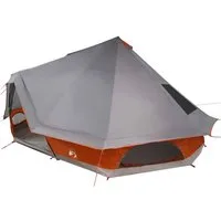 vidaXL Tipi-Zelt Tipi Zelt 10 Personen Grau und Orange Taft, Personen: 10 (1 tlg)