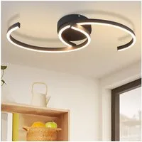 ZMH LED Deckenleuchte Wohnzimmer 24W Deckenlampe Modern 3000K für Flur Küche, Augenschutz, Einfache Installtion, LED fest integriert, Warmweiß, Küchenlampe 330° Drehbarer Schwarz Esszimmer