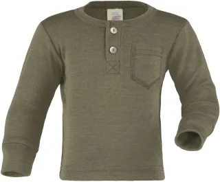 Engel Natur Merino/Seide Baby-Shirt GOTS 74/80 olive