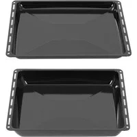 ICQN Backblech 422 x 370 x 30 und 45mm, Fettpfanne für Backofen und Herd, Emailliert, (2-St), Passend für ELECTROLUX, AEG, IKEA, ZANUSSI, JUNO, Kratzfest & Rostfrei