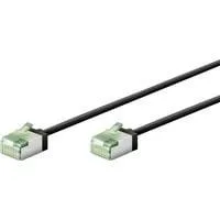 Ultraflexibles Cat.8.1 Patchkabel slim, U/FTP schwarz, 5 Meter, extrakurze Stecker