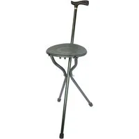 Stockshop Gehstock Sitzstock Trio Popular, Aluminium, ABS-Sitz, Dreibein