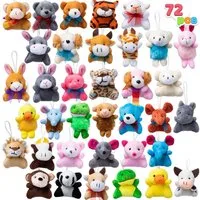 JOYIN Kuscheltier JOYIN 12 Set Mini-Plüschtiere (je 7,5 cm)als Schlüsselanhänger (72-St)