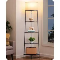 EDISHINE Stehlampe Wohnzimmer, LED wechselbar, warmweiß, LED Stehleuchte mit Regal