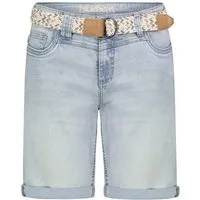SUBLEVEL Jeansbermudas Damen Jeansbermuda mit schönem Gürtel Sommerhose, Denim Bermuda, Shorts mit Gürtel