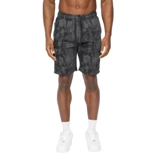 Crosshatch - "Bardon" Cargo-Shorts für Herren (Schwarz Tarnmuster)