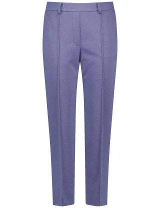 GERRY WEBER Collection - HOSE FREIZEIT VERKUE lake blue offwhite gemustert - Gr. - 38