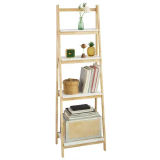 SoBuy Leiterregal, Natur, Holzwerkstoff, Holz, 42x140x34 cm, Wohnzimmer, Regale, Bücherregale