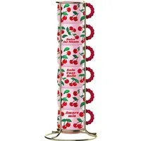 BIALETTI Tasse BIALETTI Espressotassen Set mit Ständer Mercato Della Frutta Cherries, Material: Porzellan, Metall