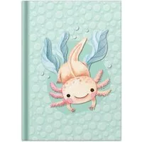 RNK Verlag Notizbuch Notizbuch Axolotl DIN A5 kariert Hardcover 96 Blatt, 96 Blatt, kariert, Hardcover, 70 g/m²