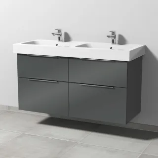 Sanipa 3way Waschtischunterbau zu Geberit iCon Waschtisch mit 4 Auszügen, Anthrazit-Glanz UF65679