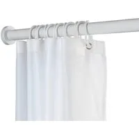 WENKO Duschvorhangstange Luz, Ø 280 mm, ausziehbar, ohne Bohren, geklemmt, Aluminium, Kunststoff, ohne bohren, 110 - 185 cm, aus rostfreiem Aluminium