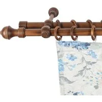 SN DECO GROUP Gardinenstange Ares, 2-läufig, Fixmaß, mit Bohren, verschraubt, Holzwerkstoff, 28 mm, Holz, verschiedene Längen und Farben, Komplettset