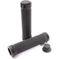 KHEbikes Fahrradlenkergriff KHE BMX MTB Lock-On Griffe 135mm mit Alu Klemmung Schwarz, BMX