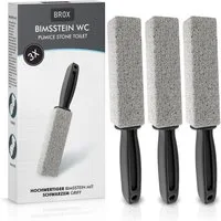BROX WC-Reinigungsbürste – Bimsstein Toilette & Bimssteine WC, Kalk & Urinsteinentferner, (SPAR-Set, 3-tlg), Nachhaltig & Wiederverwendbar