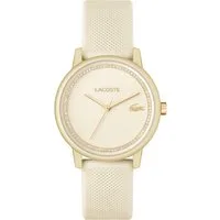 Lacoste Quarzuhr LACOSTE.12.12 GO 2001288, Armbanduhr, Damenuhr, analog, Glaskristalle, Silikonarmband