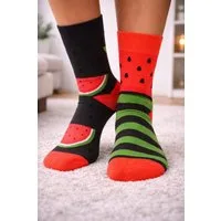 Martinex Freizeitsocken 1 Paar Socken lustige bunte witzige socks Strümpfe mit Wassermelone elastisch, weich, 34 35 36 37 38 39 40 41 42 43 44 45 46