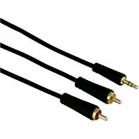 Hama 3m Audio Adapter-Kabel AUX vergoldet Audio-Kabel, 3,5-mm-Klinke, RCA-Stecker, Keine (300 cm), 3,5mm Klinken-Stecker auf 2x Chinch RCA Klinken-Kabel Audio-Adapter