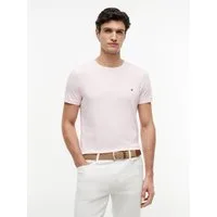 Tommy Hilfiger T-Shirt STRETCH SLIM FIT unifarben, casual, slim fit, Baumwollmix, Rundhals