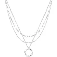 Zaewry Kette mit Anhänger 3-in-1 Layering Halskette Damen – Mehrreihige Kette, mit geometrischem Anhänger, eleganter Schmuck für Damen & Geschenkidee
