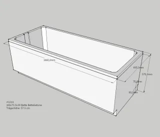 Neuesbad Wannenträger für Bette Set Line 169x72,5 SW13605