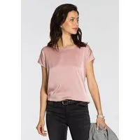 Laura Scott Shirtbluse mit Satin-Vorderteil und hochflexiblen Jersey-Rücken lockere Passfrom, zeitlos & gut zu kombinieren