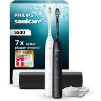 Philips Sonicare Elektrische Zahnbürste Series 5500 HX7119/02, Aufsteckbürsten: 2 St., mit Andruckkontrolle, 2 Putzeinstellungen, inkl. Reiseetui
