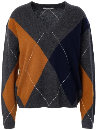 JcSophie - Philippa sweater Grey/cognac argyle - Gr. - S
