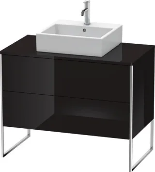 Duravit XSquare Konsolenwaschtischunterbau bodenstehend Schwarz Hochglanz 1000x548x778 mm - XS492104 XS492104040