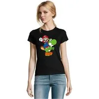 Blondie & Brownie T-Shirt Damen Yoshi & Mario Gaming Geek Konsole Super Retro
