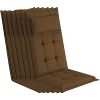 sunnypillow Hochlehnerauflage Gartenstuhlauflagen mit abnehmbarem Kopfpolster 120x50x9 cm, (6 St), Auflage Polsterauflagen UV-Lichtecht