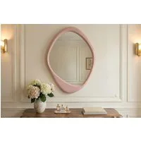 riess-ambiente Wandspiegel ORGANIC 95cm rosa – asymmetrische Form, flexibel nutzbar, Dekoration (Einzelartikel, 1-St), stilvolles Statement Piece – ideal für Flur oder Wohnzimmer
