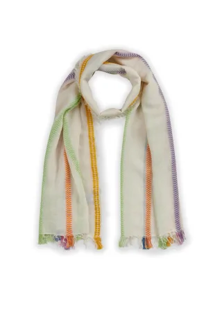 Leichter Schal aus Baumwolle mit Streifen beige - Gr. - ONE SIZE