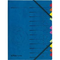 Herlitz Fächermappe herlitz 5001128 Ordnungsmappe, DIN A4, Karton, 12 Fächer, blau