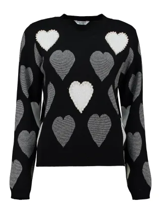 Zabaione - Pullover He44art black/offwhite - Gr. - XL