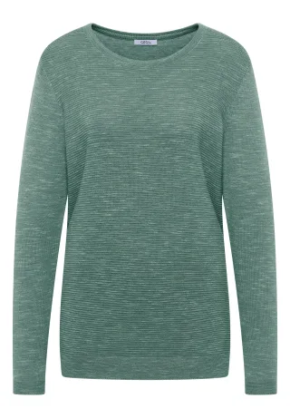 CECIL - Strukturpullover smoky green heather melange - Gr. - XL