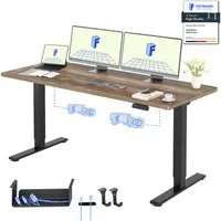 FLEXISPOT Schreibtisch Basic Plus höhenverstellbarer Schreibtisch mit Premium-Zubehör-Set (2 Motore & 2-Fach-Teleskop & 4 Höhenspeichertasten), MIT 25MM einteiliger Tischplatte, 120/140/160/180