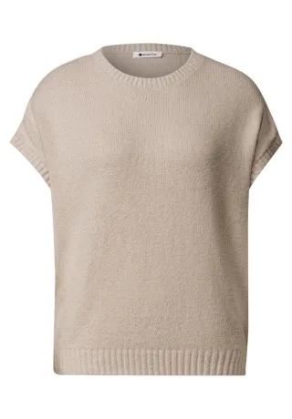 Street One - Kurzarmpullover beige - Gr. - 38