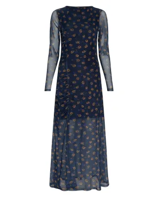 msch copenhagen - MSCHGinie Illenora Dress AOP mari blue flwr - Gr. - S/M