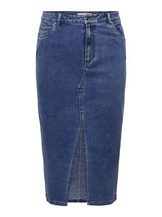 ONLY CARMAKOMA - CARSIRI FRONT SLIT SKIRT DNM GUA NOOS Medium Blue Denim - Gr. - 50