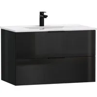 welltime Waschtisch Athen Badschrank Badezimmer WC Unterschrank mit Becken (Set), Waschplatz mit 2 Schubladen, Breite 80cm Softclose Bad