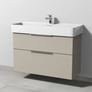 Sanipa 3way Waschtischunterbau zu Laufen VAL Waschtisch mit 2 Auszügen, Kaschmir-Matt UP8241U